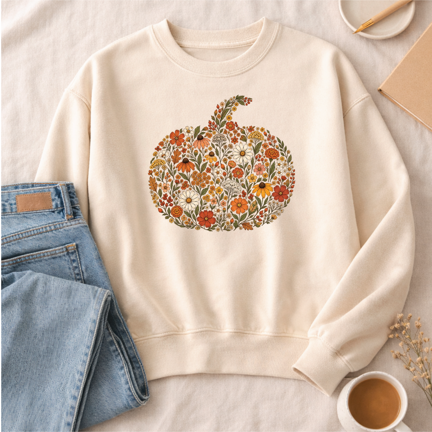 Floral Pumpkin Sweatshirt