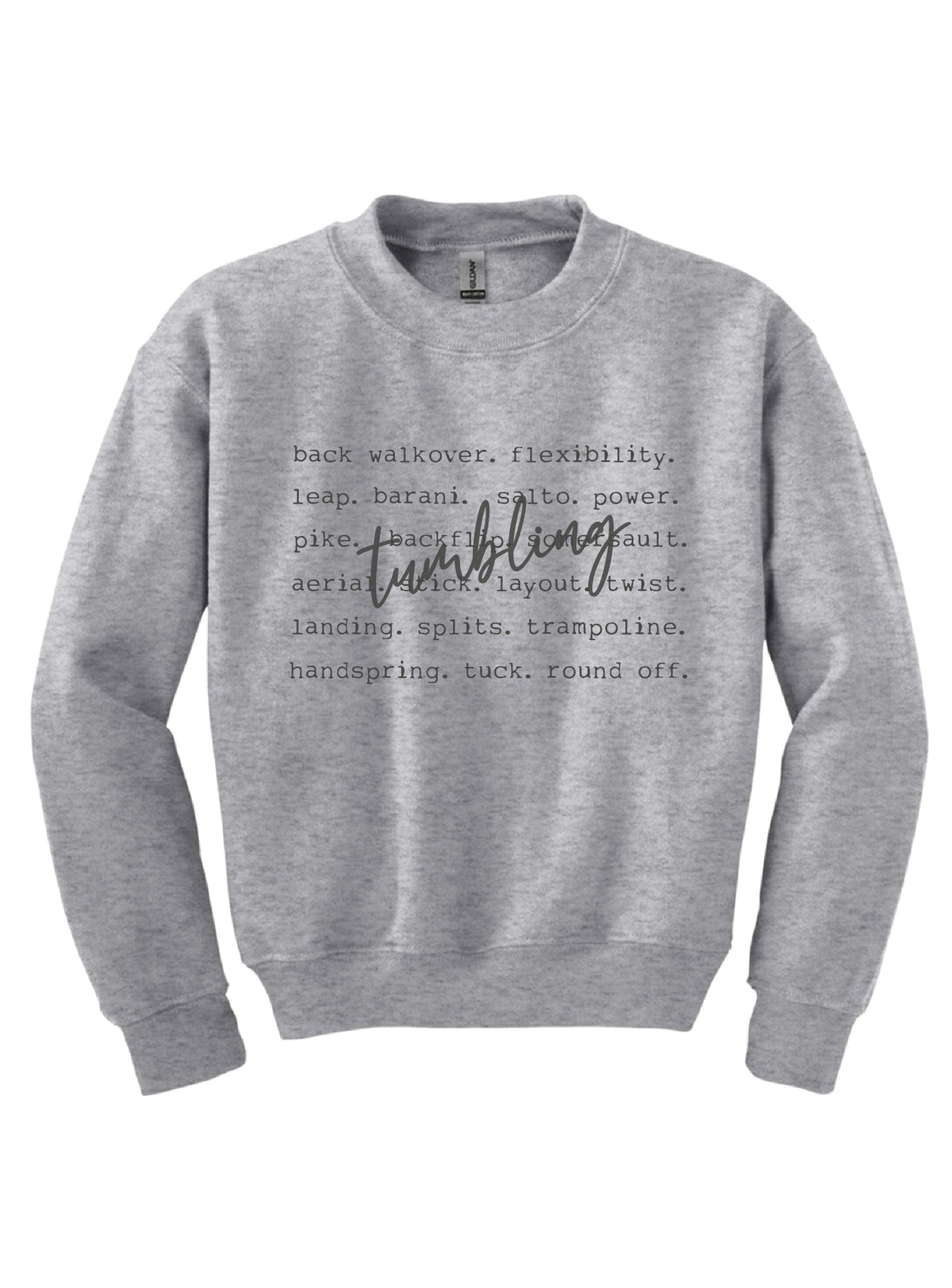 Tumbling words youth sweatshirt Sports collection Gildan 18000B youth fleece