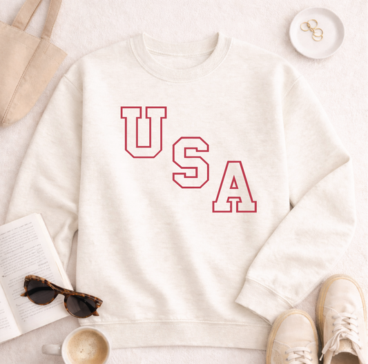 USA Stacked Block Letter Sweatshirt