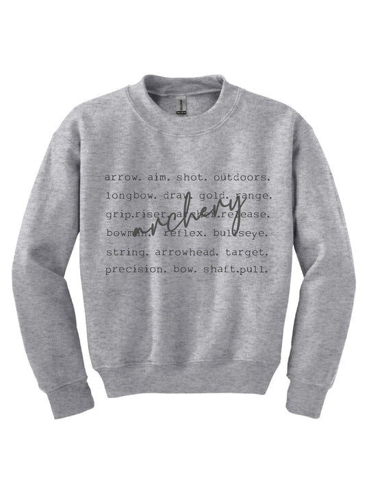 Archery words youth sweatshirt Sports collection Gildan 18000B youth fleece 