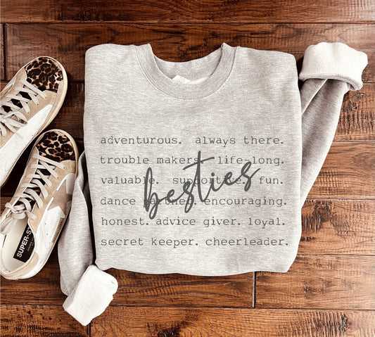 Besties words basic sweatshirt Mom collection Gildan 18000 sweatshirt 