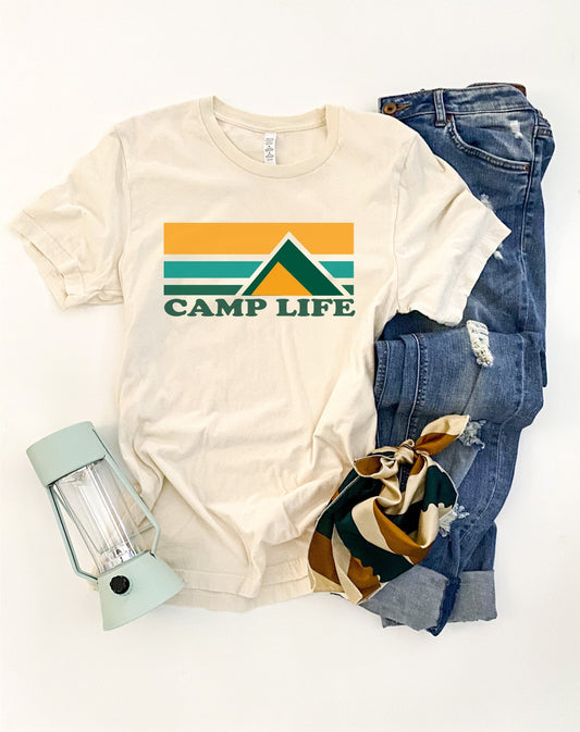 Camp life tee Adventure tee Bella Canvas 3001