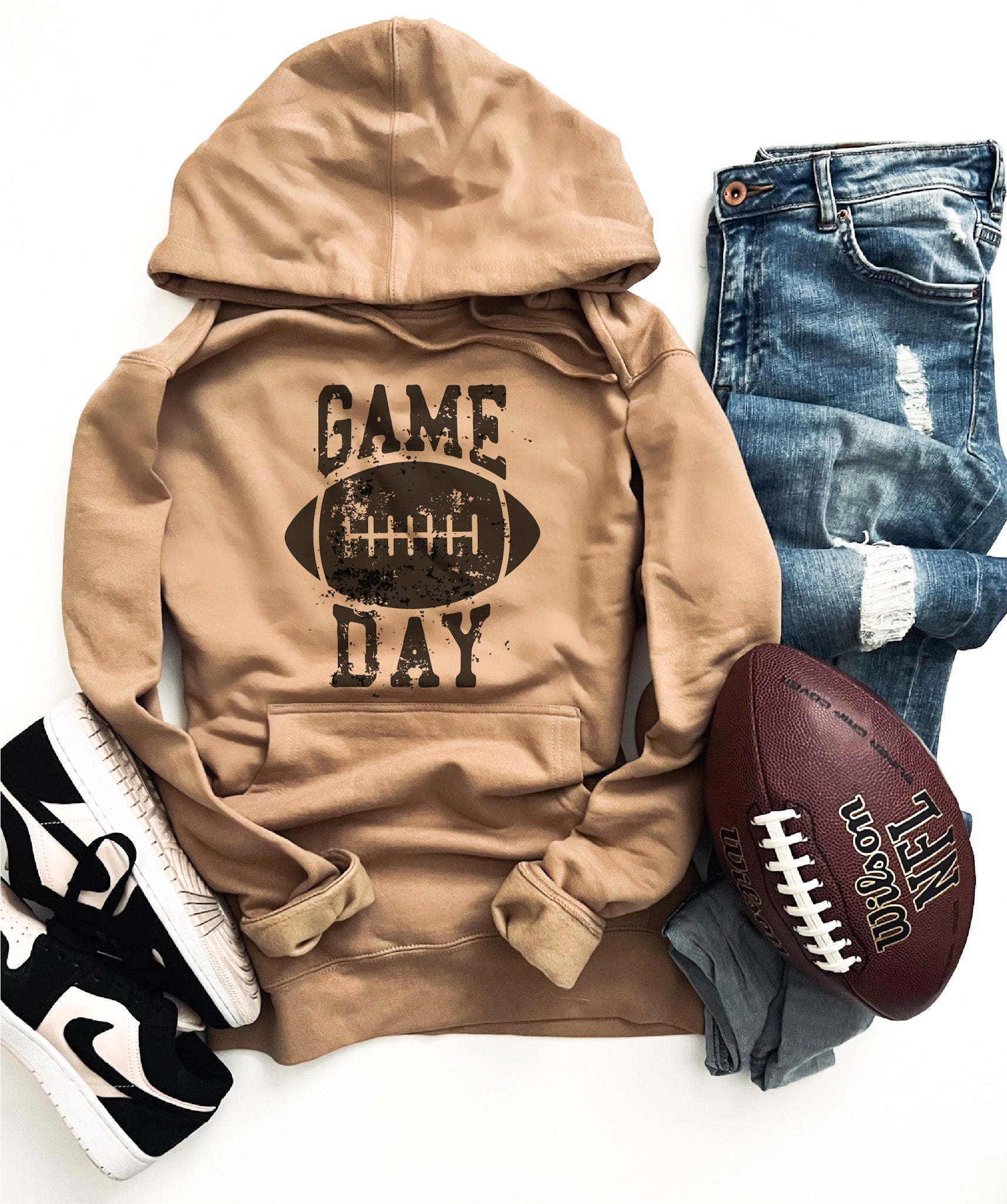 Gameday grunge football hoodie Miscellaneous hoodie Independent trading ss4500 Sandstone