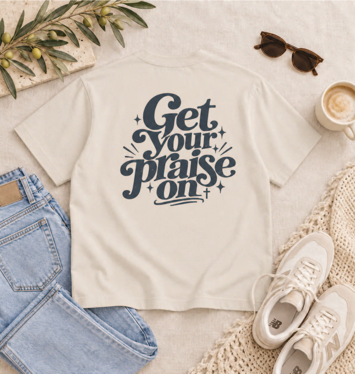 Get Your Praise On Garment Washed Tee Faith Lane Seven 