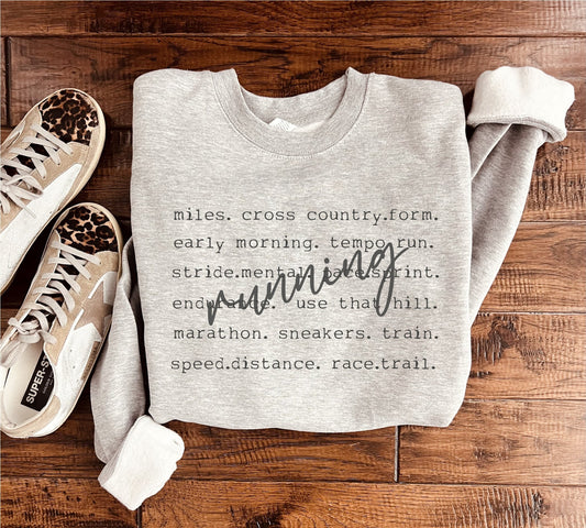 Running words basic sweatshirt Sports collection Gildan 18000 sweatshirt 
