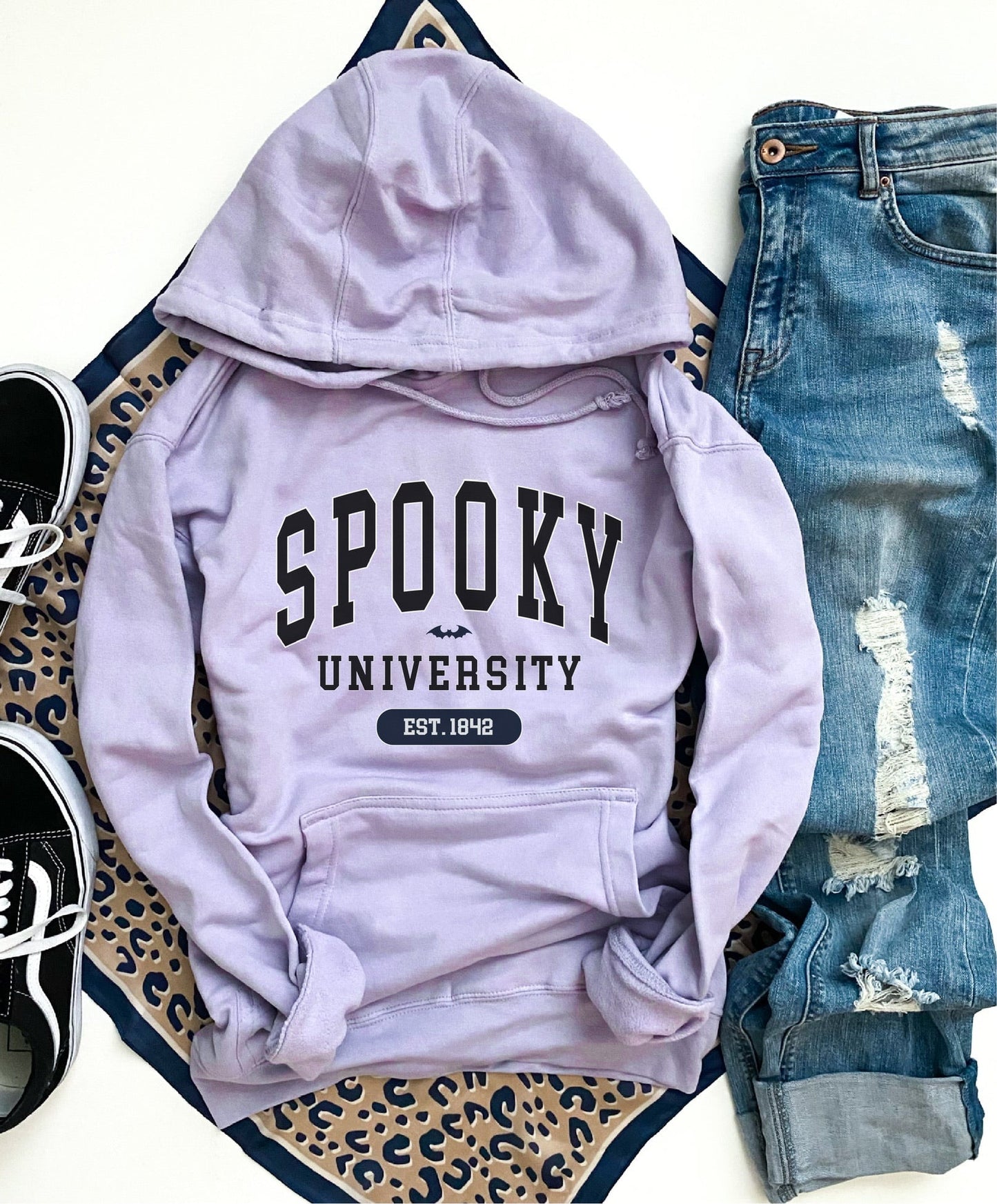 Spooky university fleece hoodie Halloween hoodie Lane Seven vintage hoodie