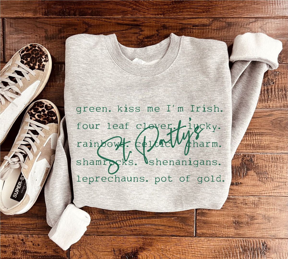 St. Patty's Day words basic sweatshirt St. Patty's Day Gildan 18000 sweatshirt 