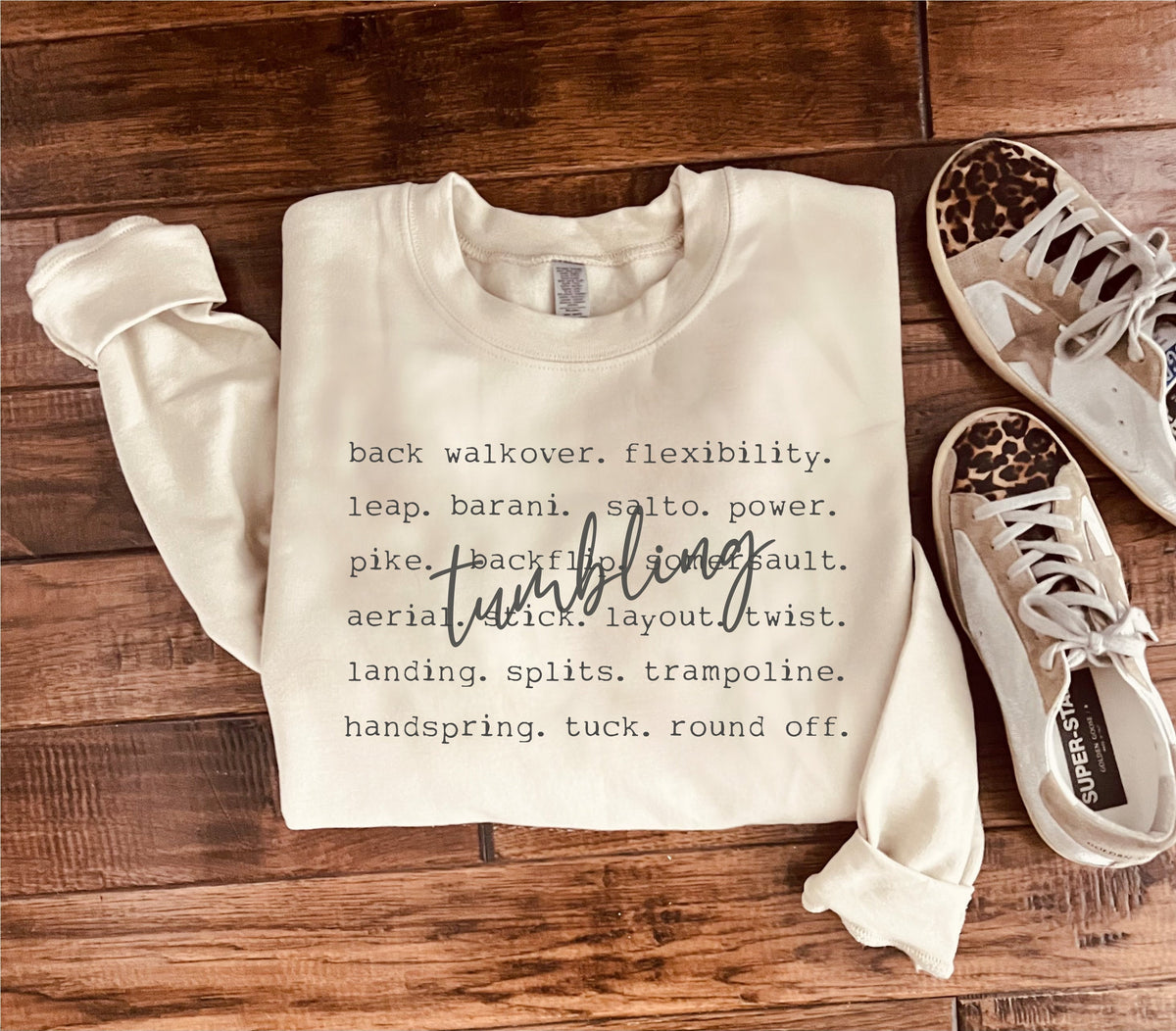 Tumbling words basic sweatshirt Sports collection Gildan 18000 sweatshirt 