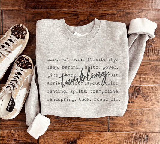 Tumbling words basic sweatshirt Sports collection Gildan 18000 sweatshirt 