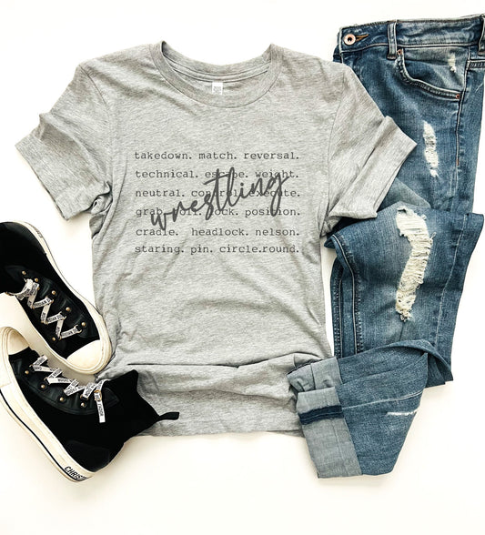 Wrestling words tee Sports Bella canvas 3001 