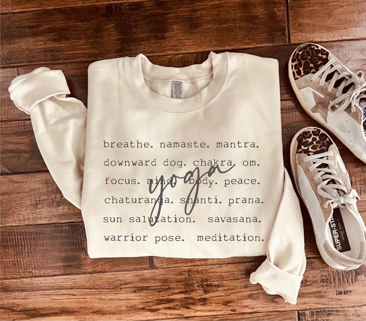 Yoga words basic sweatshirt Sports collection Gildan 18000 sweatshirt 